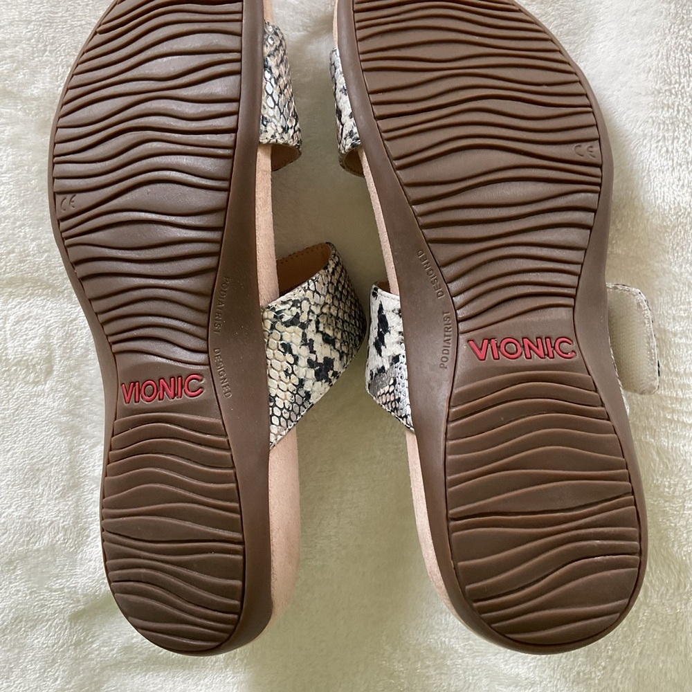 Vionic Snake Print Double Strap Slide Sandals - S… - image 4